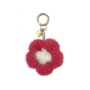 NEW LINDA RICHARDS women's mink flower bag charms in red
